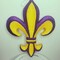 16" Foam Fleur De Lis Sign with Hanger - Purple/Yellow-MZ1782K9